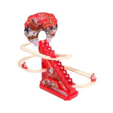 Imagem de MotiveTech Papai Noel Elétrico Subindo Escadas com Luzes E Música para, com 3 Figuras Do Papai Noel