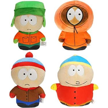 Imagem de Brinquedos de pelúcia South North Park, bonecos de pelúcia de desenho animado Kyle Cartman Kenny Butter, bonecos de pelúcia macios e recheados, presente para crianças e adultos (Color : 4Pcs)