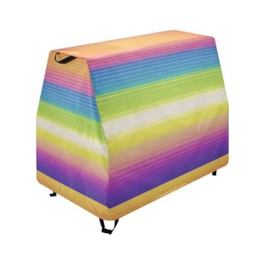 Imagem de Qilmy Color Stripes Kids Water Table Cover, Duty Waterproof Patio Table Covers for Outdoor Toddler Splash Tables, UV Resistant & Dustproof Play Table Protector, Cover Only