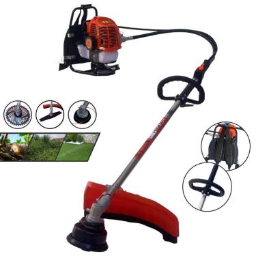 Imagem de Roçadeira Costal Completa Terra GRC-430 À Gasolina 2 Tempos 1,7HP de Potência 43cc Com Carretel de Nylon + Faca 40 Dentes de Vídea + Faca 2 Pontas
