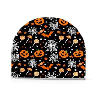 Imagem de Qilmy Porta-guardanapos de acrílico de abóbora de Halloween, suporte de guardanapo de coquetel de plástico transparente para mesas de restaurante de cozinha, 1 peça