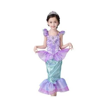Imagem de Fantasia De Princesa Ariel Para Meninas, Vestido De Cosplay Da Disney 