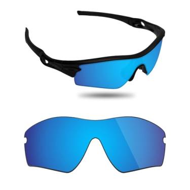 Imagem de Fiskr Lentes de reposição anti-água salgada para óculos de sol Oakley Radar Path (azul gelo - espelho anti4s, triacetato termoformado (TAC) -Polarizado)