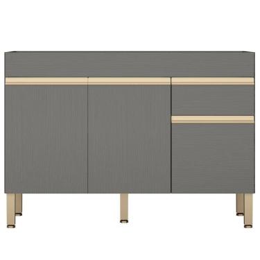 Imagem de Balcao Para Pia 3 Portas 1 Gaveta 120 Cm Line Ktp Gris