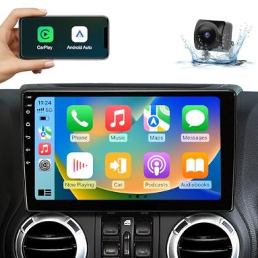 Imagem de Substituição de atualização estéreo de rádio automotivo de 10,2 polegadas para Jeep Wrangler/JK 2007-2018 Jeep Patriot 2009-2016 Dodge Ram 1500 2500 2009-2012 com CarPlay/Android Auto/Touch Screen/FM