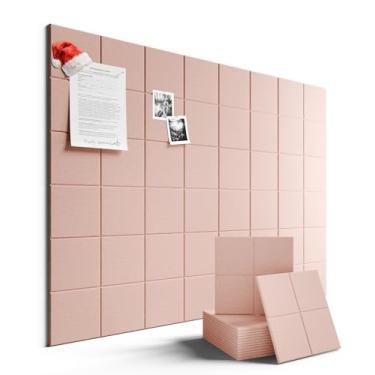 Imagem de Fluxynara Quadro de avisos grande de feltro 122 cm x 91 cm Alternativa para quadro de cortiça - pacote com 12 com 70 abas adesivas removíveis seguras, quadros de cortiça para paredes, quadro de