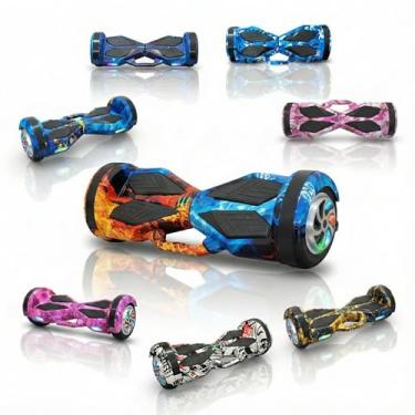 Imagem de ANJ.GG Hoverboard Infantil Skate Elétrico 8", LED Bluetooth, Bateria Grande Capacidade, 15km/h, Uso Interior/Exterior, 15kg, com Adaptador e Manual, 65x25x29cm