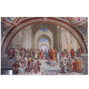 Imagem de Quebra-cabeça personalizado Raphael Prints School of Athens 500 peças para adultos impressão animal arte decoração legal quebra-cabeças para adultos presentes engraçados de jogo de quebra-cabeça, 52