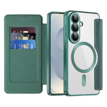 Imagem de COTDINFOR Capa carteira magnética para Samsung Galaxy S26 com suporte para cartão [bloqueio RFID] [compatível com MagSafe] [compatível com MagSafe] capa de proteção de poliuretano termoplástico