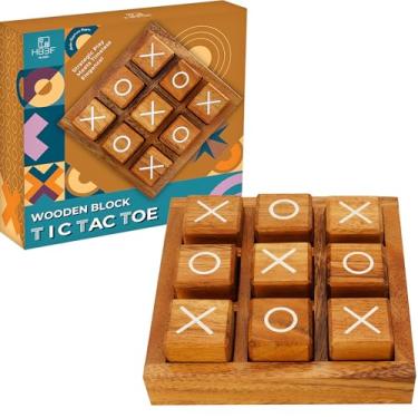 Imagem de BSIRI Jogo de tabuleiro Tic Tac Toe para crianças e família, viagem 3D de sala de estar, decoração de sala de estar e jogos de mesa de café, decoração de jogos para a família, noite, clássico, tabuleiro, TicTacToe