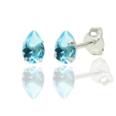 Imagem de Brinco Pedra Gota Pequeno Delicado Zirconia Prata Lei 925 - Lojas La&N