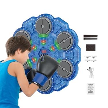 Imagem de Máquina de Boxe Musical para Crianças,Brinquedos De Treino Com Treinador Inteligente E Luz | Máquina De Treino De Boxe Com Música Montada Na Parede,Para Desporto Fitness Exercício Casa Ginásio Escritó