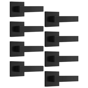 Imagem de Priobrico Pacote com 8 maçanetas de porta internas sem giro e ferragens para porta lateral única