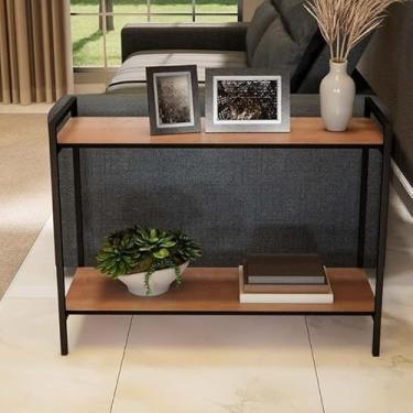 Imagem de Mesinha Lateral de Apoio para Sofá - Aparador para Cantinho, Bar e Café, Decoração Prática e Estilizada para Sala e Ambientes Domésticos (Freijó)