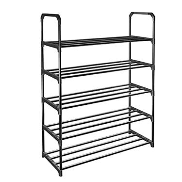 Imagem de Organizador de sapatos organizador de sapatos multicamadas organizador de sapatos de chão usado na sala de estar, corredor, quarto, sapateira, prateleira, armário de sapatos (cor: cinza) (C)