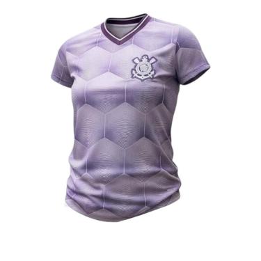 Imagem de Camisa Corinthians Babylook Dry Gola V Feminina Roxo-Feminino