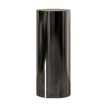 Imagem de Suporte de pedestal de cilindro de aço inoxidável preto - Pilares de rodapé redondos empilháveis para exibição de esculturas, festa de casamento e decoração de eventos de arte (32,5 x 90 cm)