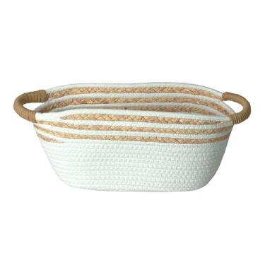 Imagem de Paramount Plásticos - Cesto De Fibra Natural e Algodão C/Alça Branco