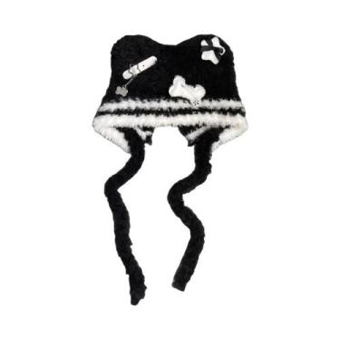 Imagem de Chapéu De Lã Feminino Gótico Punk Lolita Y2K Harajuku Com Orelhas De U