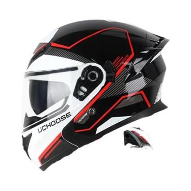 Imagem de Capacete Modular Unissex Com Lentes Duplas Para Motocicleta, Lentes Au