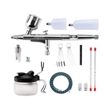 Imagem de Kit De Aerógrafo De Dupla Ação 0.2 0.5mm, Acessórios Para Aerógrafo E 