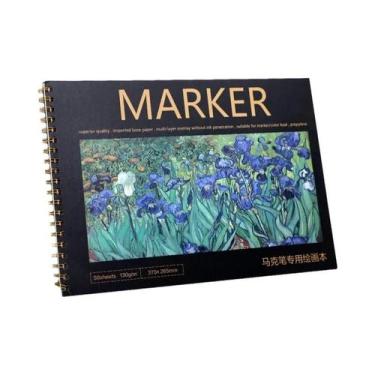 Imagem de Caderno De Desenho A4 8K Reforçado Para Pintura Artística, Desenho, Aq