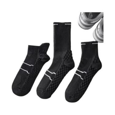 Imagem de Meias Esportivas Masculinas Grossas E Quentes, 3 Pares, Outono Inverno
