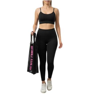 Imagem de Kit Fitness Feminino Top Legging E Regata Ou Camiseta-Feminino