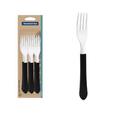 Imagem de GARFO DE MESA TRAMONTINA LEME AÇO INOX KIT COM 6un - PRETO