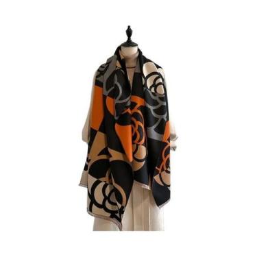 Imagem de Cachecol De Luxo Feminino De Inverno Em Caxemira Jacquard, Xale Grosso