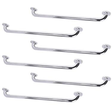 Imagem de Barra de Apoio Alca 80cm kit 6 Uni Acessibilidade Cadeirante Idoso Deficiente Box Banheiro Corrimao Corredor Seguranca