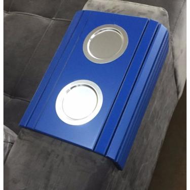 Imagem de Esteira Bandeja Braço de Sofá Azul Bic Porta Copos