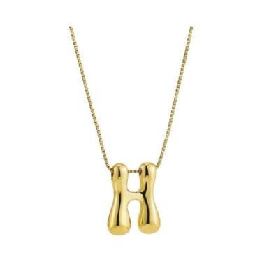 Imagem de Colar Feminino Banhado a Ouro 18k Com Pingente De Letra Inicial Criati