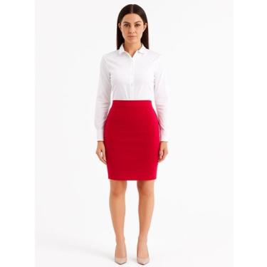 Imagem de Saia Lápis Social Evangélica Moda Secretária Feminina Social Casual - 