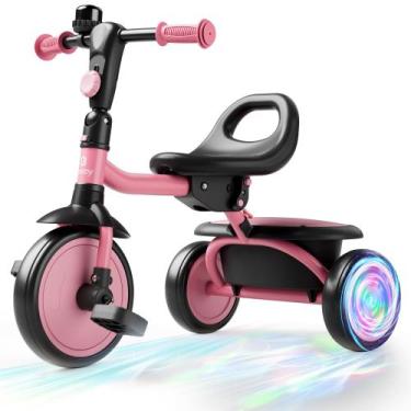 Imagem de Triciclo infantil Besrey Colorful Lighting 18M-5 anos rosa