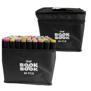 Imagem de Kit Marcador Duplo Artístico 80 Cores para Colorir - Book