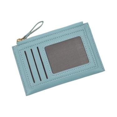 Imagem de Carteira De Cartões Ultra Fina Em Couro PU Para Mulheres, Simples, Com
