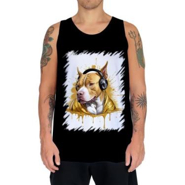 Imagem de Camiseta Regata Pitbull com Headphones 1 - Kasubeck Store®, Baby Look 