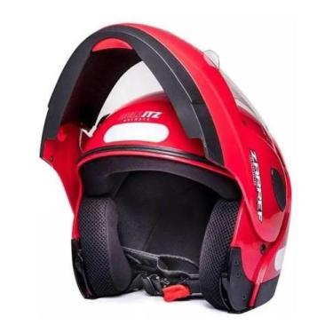 Imagem de Capacete Taurus Zarref V4 Escamoteável Retrátil Robocop, 56, Vermelho