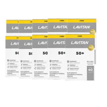 Imagem de Kit 10 Suplemento Alimentar Lavitan 50+ 60 Comp Cimed Sabor:Sem sabor,