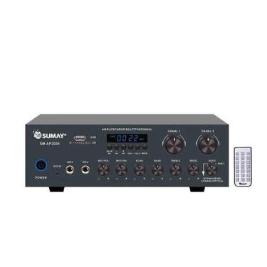 Imagem de Amplificador de Som Stéreo Sumay 2 canais 200W Bluetooth Sm-Ap2000
