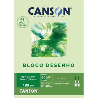 Imagem de Bloco Desenho A3 180 Gramas Branco c/ 20 Folhas - Canson