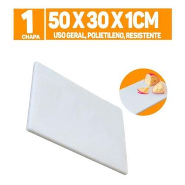 Imagem de Tabua De Frios Corte Polietileno 50x30x1cm Profissional Churrasco Cozi