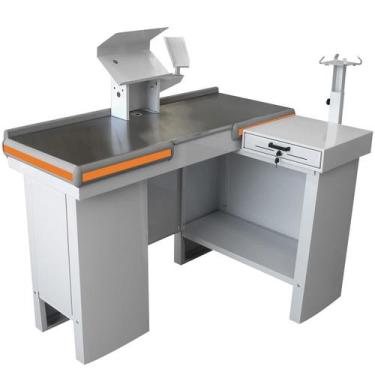 Imagem de Checkout Leve De 1,30M Mesa Reta Com Kit e Furação Para Balança Innal,