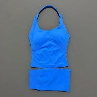 Imagem de Conjunto De Yoga Feminino Com Top Halter E Leggings Esportivas Sem Cos
