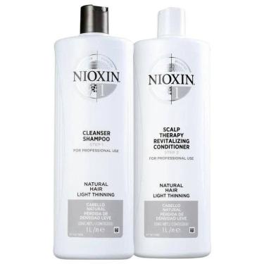 Imagem de Kit Nioxin Hair System Shampoo 1000ml e Condicionador 1000ml