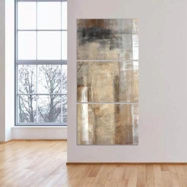 Imagem de Quadro Abstrato Para Sala Quarto Hall 120x60 Mosaico 3 Peças m1