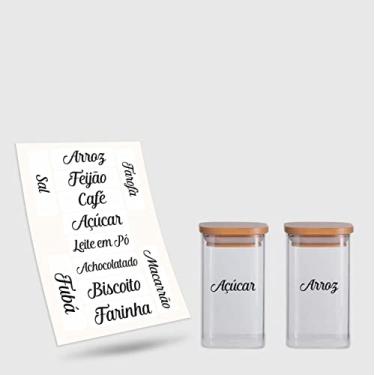 Imagem de Rotha Criativa Etiquetas Transparentes para Potes de Mantimentos em Vinil - 12 Etiquetas Reutilizáveis de 3 cm x 10 cm