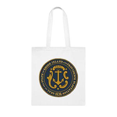 Imagem de Rhode Island, presente para amantes de Rhode Island, presente de Rhode Island, bolsa de ombro Rhode Island, bolsas reutilizáveis Rhode Island, ideia de de Natal, Branco