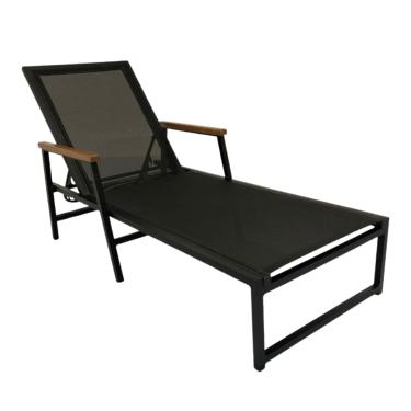 Imagem de Espreguiçadeira Repouseira Esteira de piscina e jardim de alumínio e tela sling reclinável
